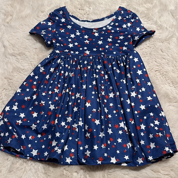 Mika and Rose Stars Toddler Dress with Pockets size 2 - Picture 4 of 4